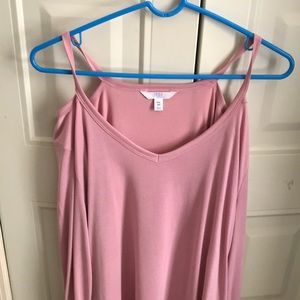 Pink Cold Shoulder Long Sleeve